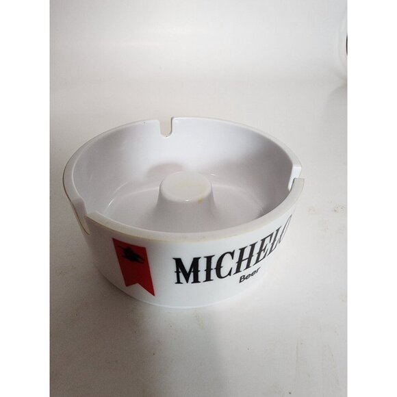Michelob Beer White Plastic Ashtray American Ornapress Mancave Barware Bar Decor - Picture 5 of 8